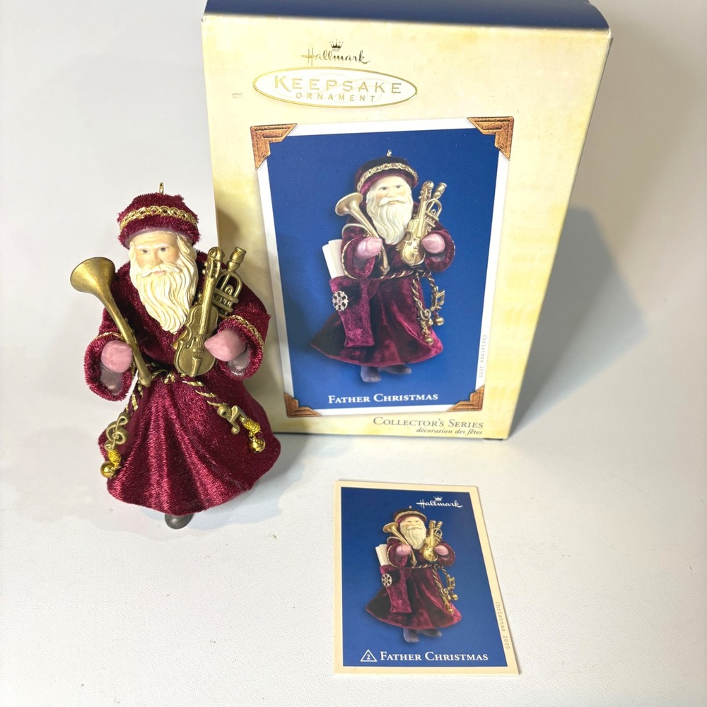 Hallmark Keepsake 2005 Father Christmas Ornament 2nd in Series Burgundy Velvet